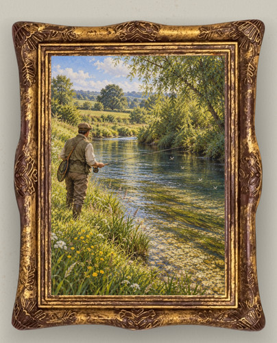 Fly fishing river print - fly,