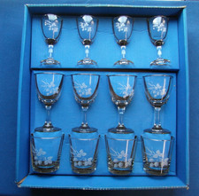 Vintage Set of 12 Chesterfield Decorative Mixed Glasses Strawberry Wheat Design