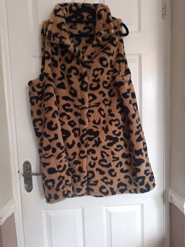 Women faux fur leopard - leopard, gilet