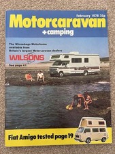 Motorcaravan + Camping Magazine Feb 1978 – Fiat Amigo Test, Winnebago Ads