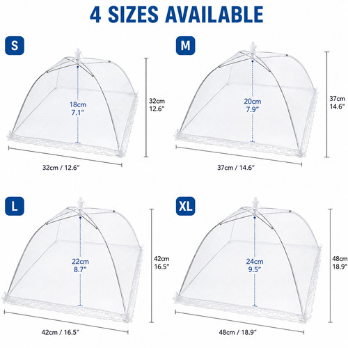 Sizes pop mesh - up, food