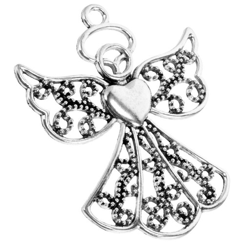 Silver angel pendant zinc - silver,