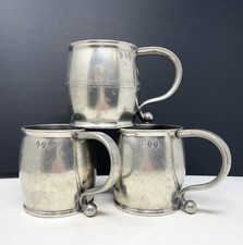 Three Antique Pewter Tankards