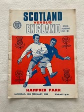SCOTLAND V ENGLAND 1968 HAMPDEN PARK 86th INTERNATIONAL OFFICIAL  PROGRAMME