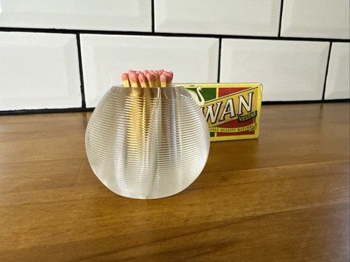 Victorian ribbed glass match - ribbed,