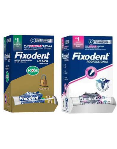 Fixodent denture adhesive - denture,