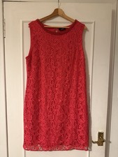 Wallis Coral Red Lace Shift