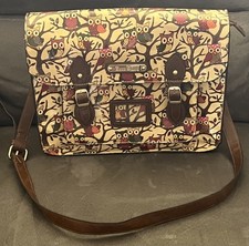 Anna Smith Owl Cambridge Oilcloth Satchel.