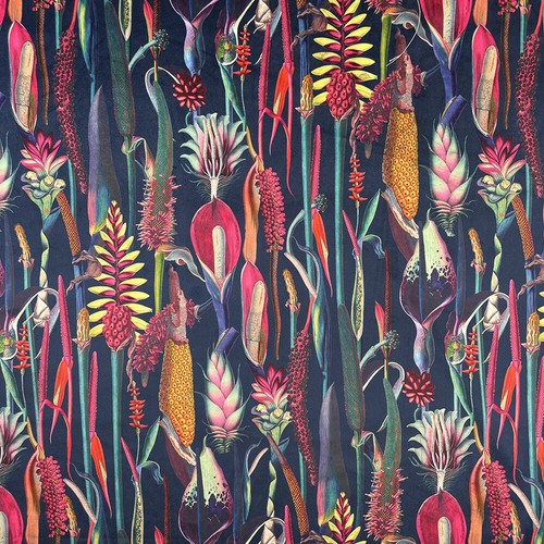 Soft velvet fabric - -, navy