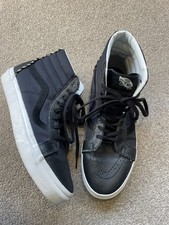 ?VANS BLACK LEATHER ULTRA CUSH BOOTS HIGH TOPS TRAINERS GOLD THREAD SIZE 6 39?