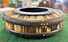 Antique Ebony Dish Decorated