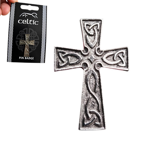 Celtic cross pewter - pewter, pin