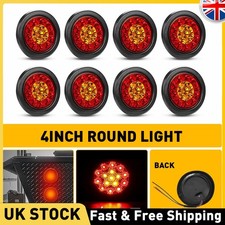 8x 4" Round Red/Amber 16LED