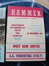 West Ham United European Competition Programmes x 2 from 1970s & 1980s