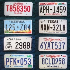 Job Lot 8 x American Licence Plates Nevada S Dakota Wisconsin Texas Mississippi