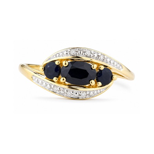 9ct yellow gold sapphire - yellow,