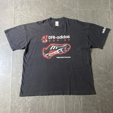 Vintage 1997 Adidas Predator Touch T-Shirt Germany DFB Cup Traxion Tee Black 90s