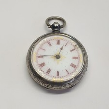 800 Solid Silver Ladies Pocket Watch Repair Or Spares