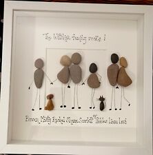 Pebble art picture FAMILY personalised  handmade 