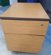 Beech, 2 Drawer Mobile Office Pedestal, Filing Drawer,A4, Foolscap, PRE BUILT