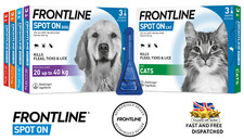 FRONTLINE SPOT ON Flea, Tick & Lice Treatment For S,M,L,XL Dogs & Cats (AVM-GSL)