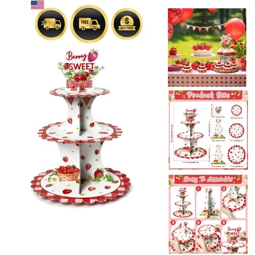 Strawberry cupcake stand 3 - strawberry,