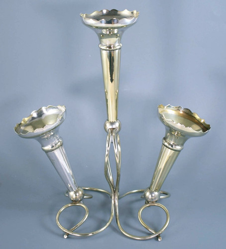 Antique silver plate vase - antique,