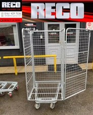 5 X REFURBISHED FOURSIDED MESH ROLL CONTAINER CAGE ROLLING PALLET WAREHOUSE