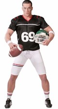 American Football Quarterback Fancy Dress Costume Mens Outfit USA Sports Jock