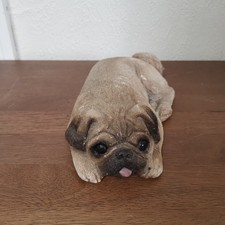 Vintage 1982 Sandicast Pug Puppy Sculpture With Original Label