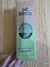 Beco, 300 Strong & Large Poop Bags, Unscented Dog Poo Bags, Tissue Box Dispense