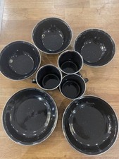 Enamel Wear Tin Black Camping