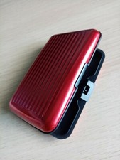 RED Aluminium CARD WALLET blocks scanners BRAND NEW 