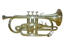 CORNET  Bb BRASS FINISH CORNET FREE CASE+MOUTHPIECE+FAST SHIP