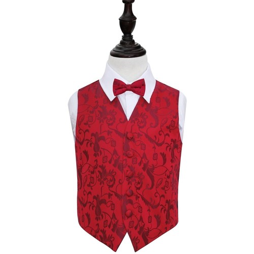 Burgundy woven floral boys - burgundy,