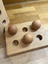 Wooden Stackable Egg Holder Two 6 Block Tray Home Storage Food Kitchen Cupboard
