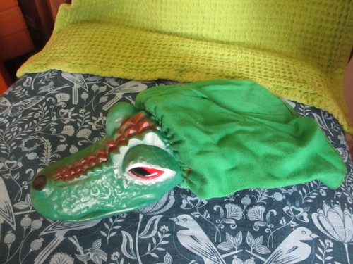 Vintage hand puppet crocodile - vintage, puppet.crocodile