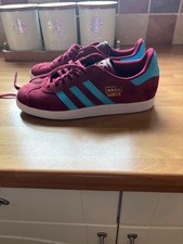 Rare Adidas Gazelle Claret & Blue Mens Trainers UK 6