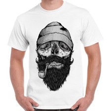 Beard Skull Bone Sailor Pirate Cool Gift Retro T Shirt 2370
