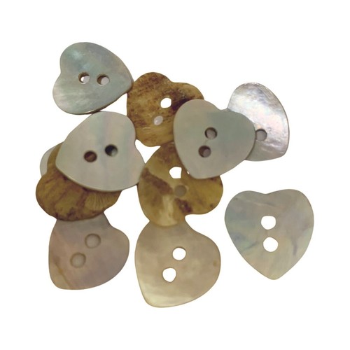 Heart buttons mother pearl - buttons,