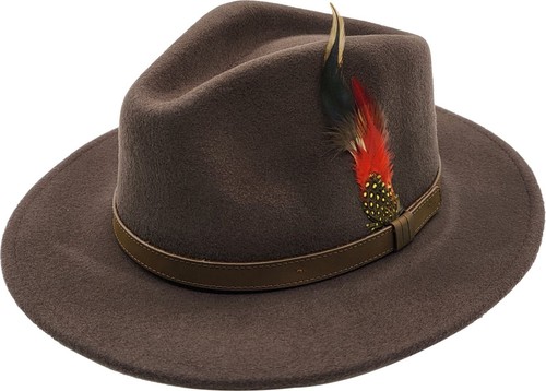 Men 100 wool felt fedora - wool,