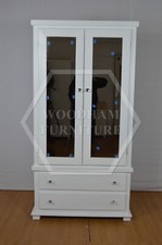 HANDMADE FLORIDA DOUBLE MIRRORED 2 DRAWER WARDROBE IN WHITE (NOT FLATPACKED)