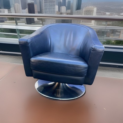 Vintage black leather swivel - black,