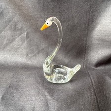 Vintage Murano clear Glass Swan