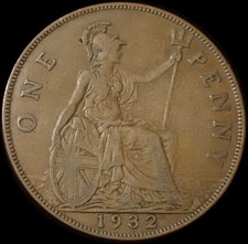 UK One Penny 1932 George V