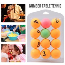 12PCS Color Number Table Tennis Professional Ping Pong Ball Numbered Raffle Ball
