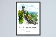 San Marino Watercolor Poster