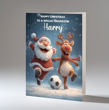 Personalised Christmas Card for Boys Girls, Football, Rugy, Tennis, Darts X2