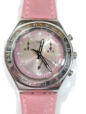 A Scarce 2003 Swatch Irony Chrono Watch CICLAMINO ROSA YMS401 Working Box Papers