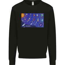 Galaxy Infographic Space Technology Planets Kids Sweatshirt Jumper
